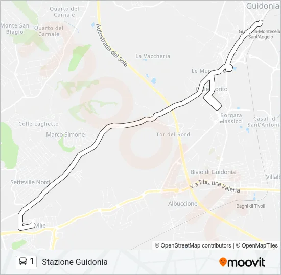 1 Bus Line Map
