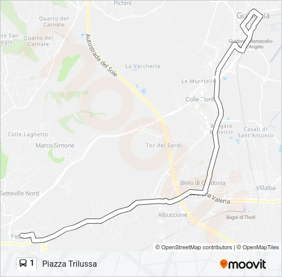 1 Bus Line Map