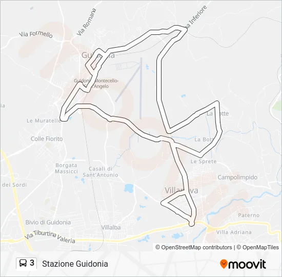 Percorso linea bus 3