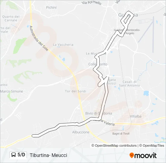 5/D Bus Line Map