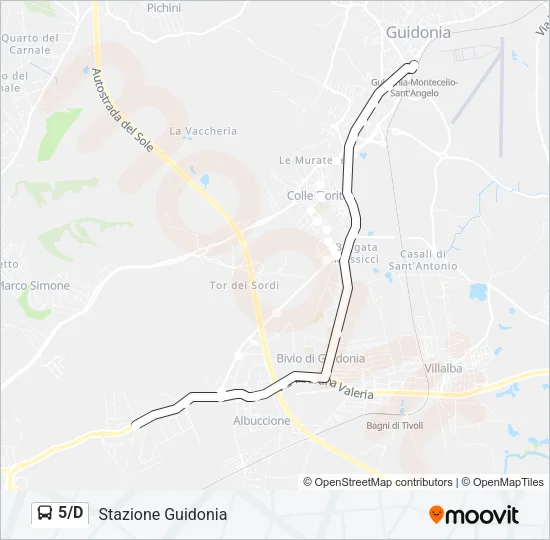 5/D Bus Line Map