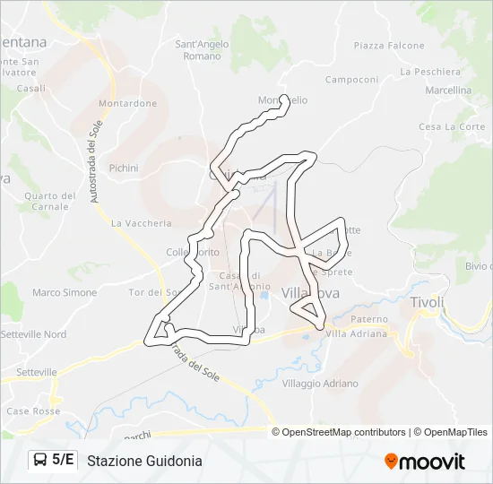 5/E Bus Line Map