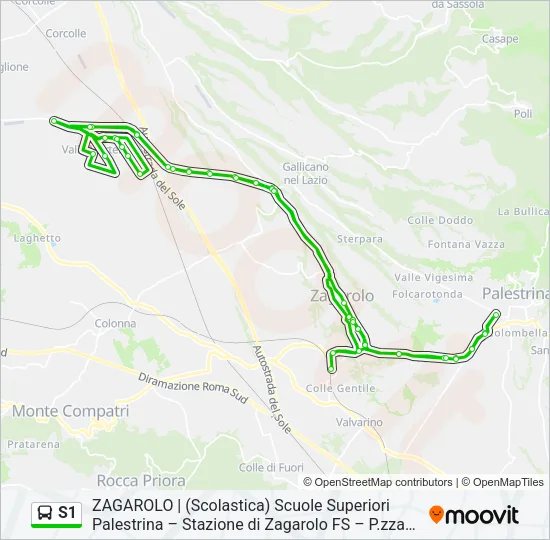 S1 Bus Line Map