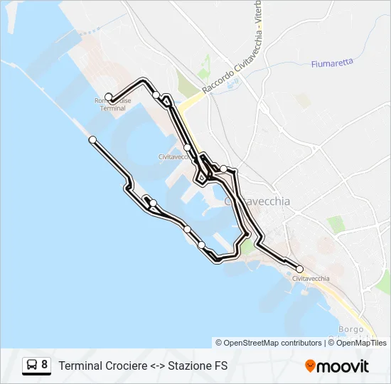 8 Bus Line Map