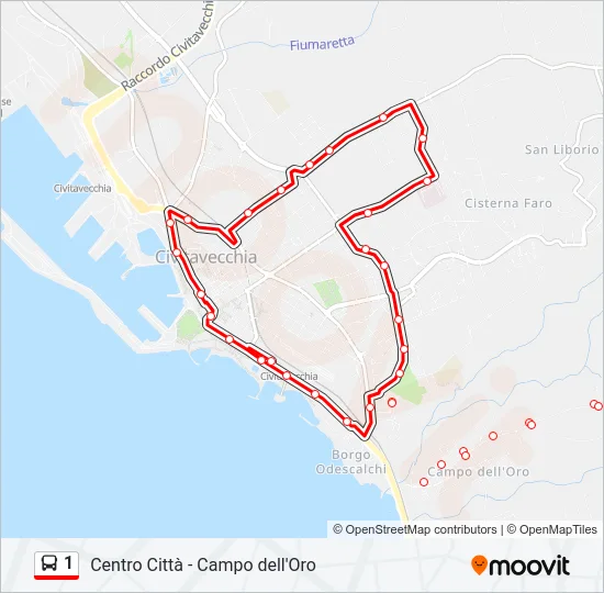 1 Bus Line Map