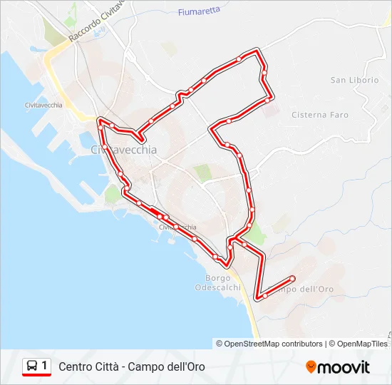 1 Bus Line Map