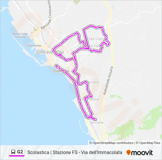 G2 Bus Line Map
