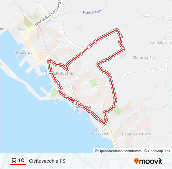 1C Bus Line Map