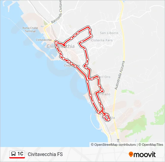 Percorso linea bus 1C