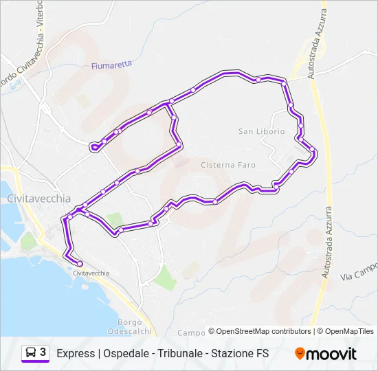 3 Bus Line Map