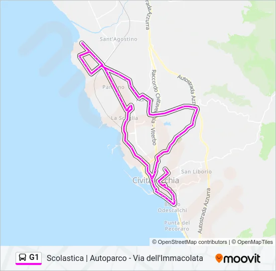 G1 Bus Line Map