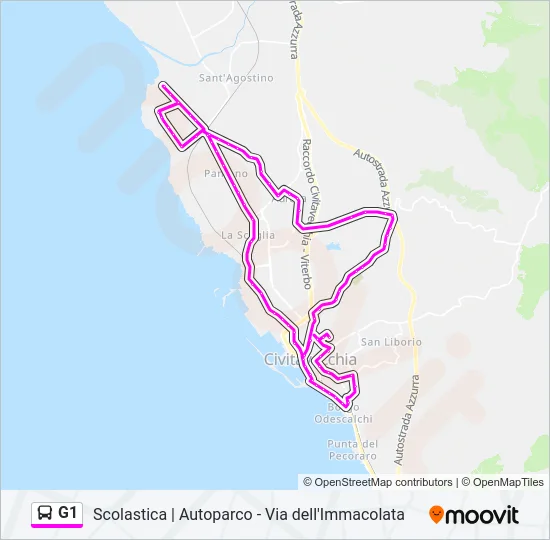 G1 Bus Line Map