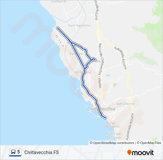 5 Bus Line Map
