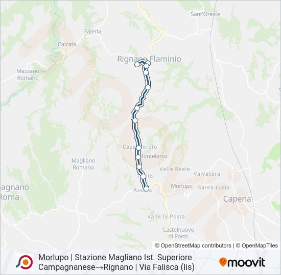 Percorso linea bus COTRAL