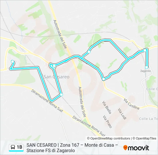 1B Bus Line Map