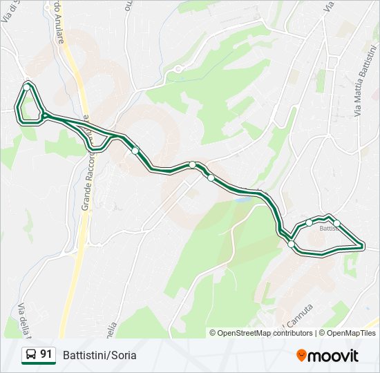 91 bus Line Map