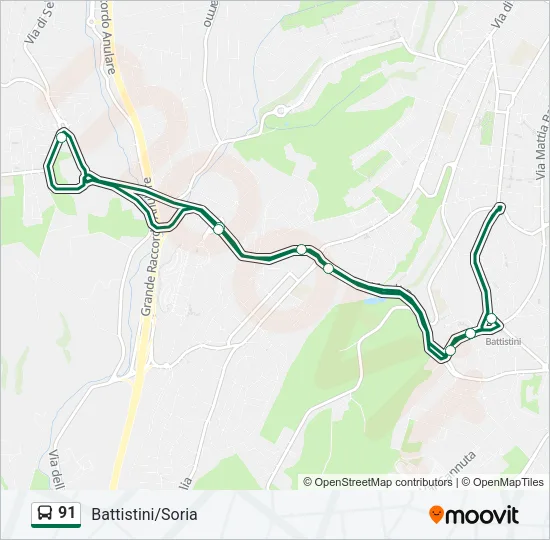 91 Bus Line Map