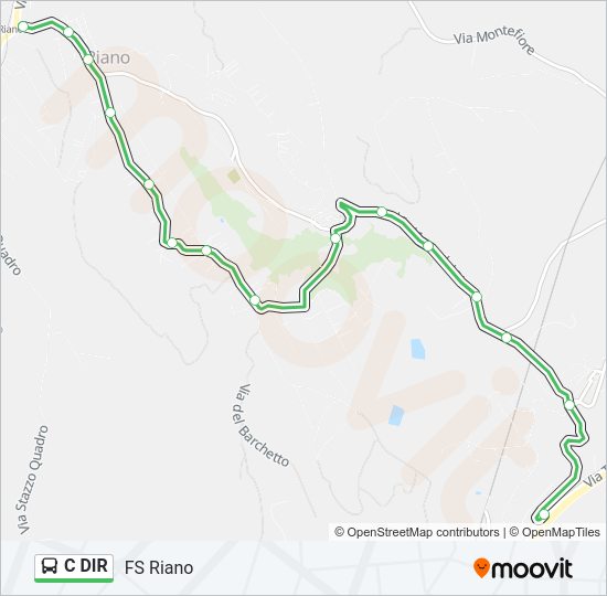 Percorso linea bus C DIR