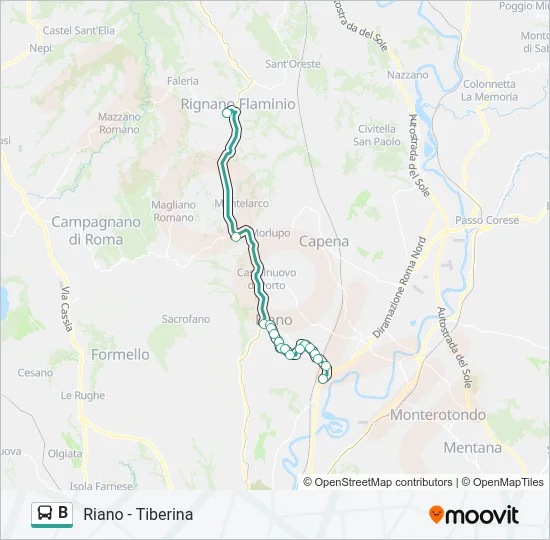 Percorso linea bus B