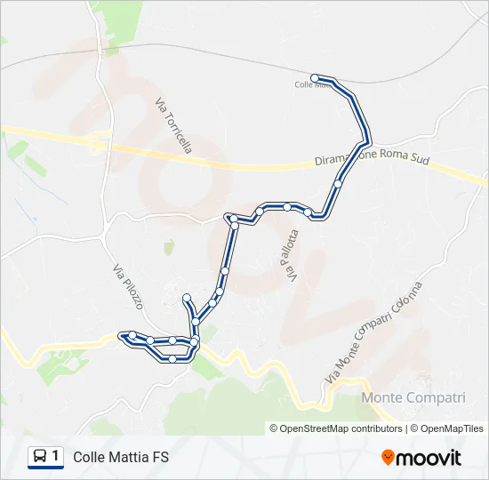 1 Bus Line Map