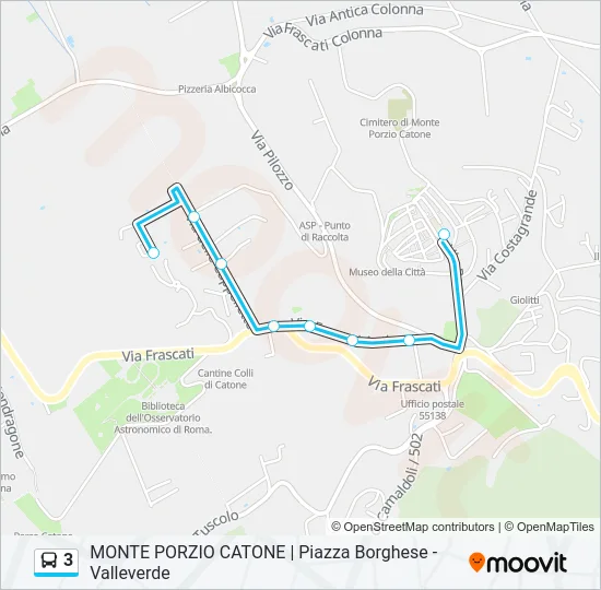 3 Bus Line Map