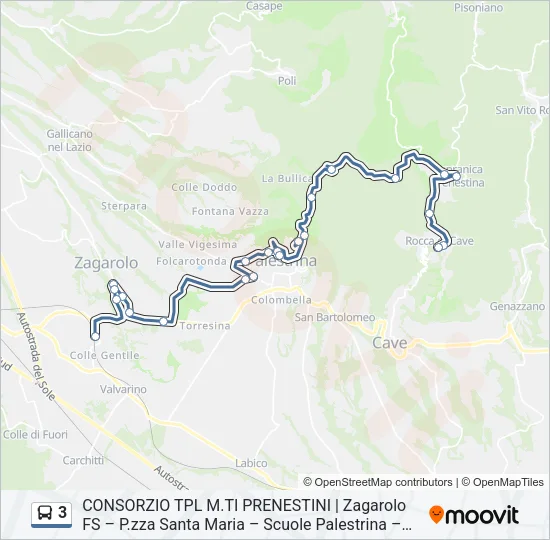 3 Bus Line Map