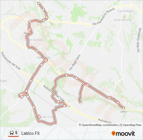 5 Bus Line Map