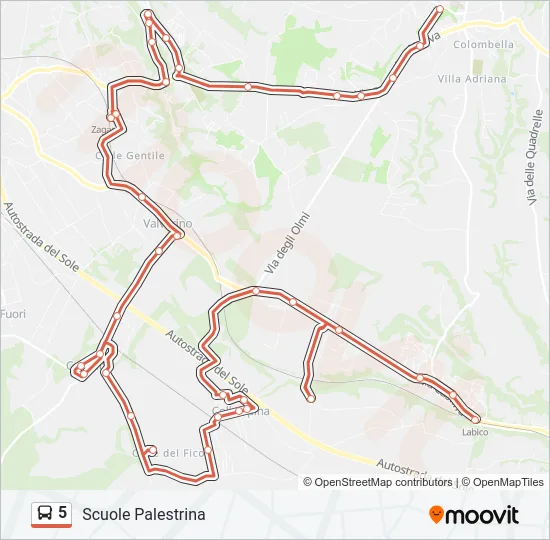 5 Bus Line Map