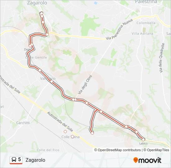 5 Bus Line Map