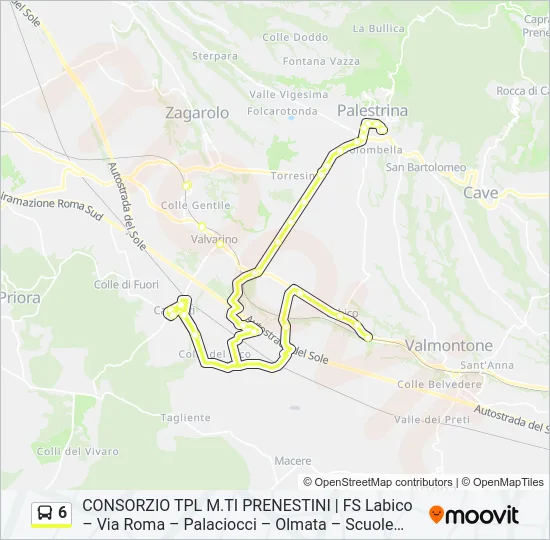 6 Bus Line Map
