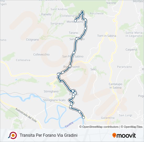 Percorso linea bus COTRAL