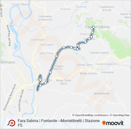 cotral Route: Schedules, Stops & Maps - Fara Sabina | Fontanile‎→ ...