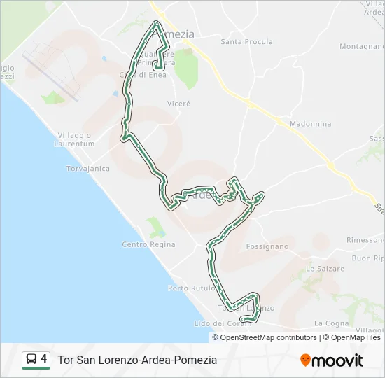 Percorso linea bus 4