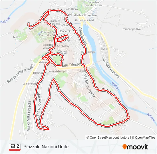 2 Bus Line Map
