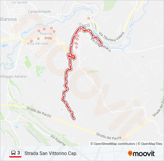 Percorso linea bus 3