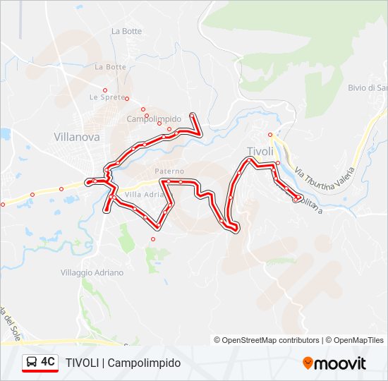 Percorso linea bus 4C