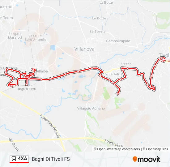 4XA Bus Line Map