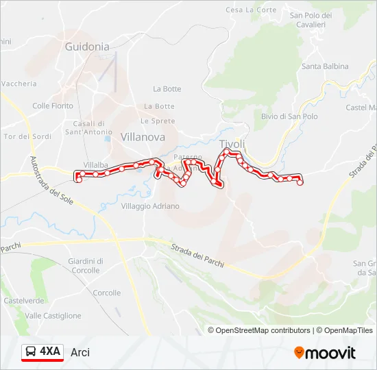 4XA Bus Line Map