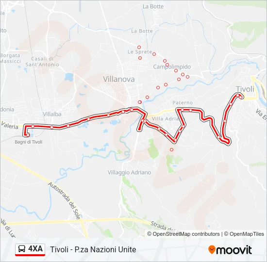 4XA Bus Line Map