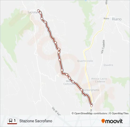 1 Bus Line Map