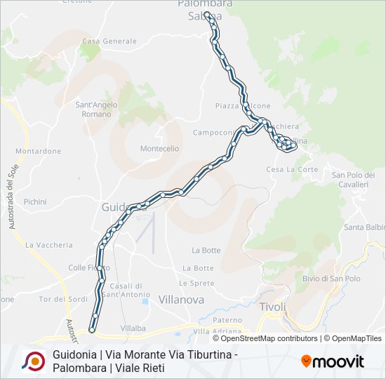 Percorso linea bus COTRAL