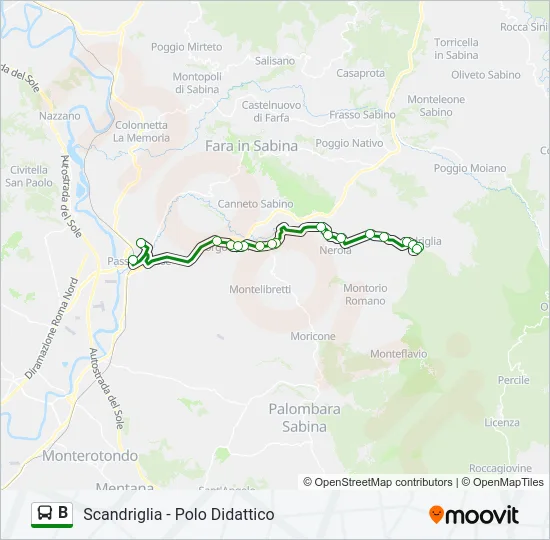 B Bus Line Map
