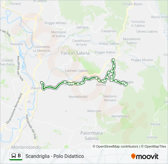 B Bus Line Map