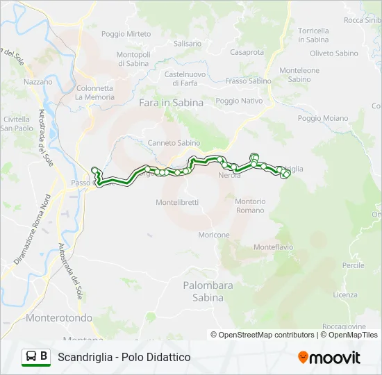 B Bus Line Map