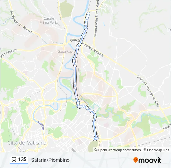 135 Bus Line Map