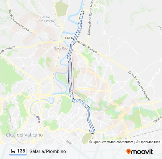 135 Bus Line Map
