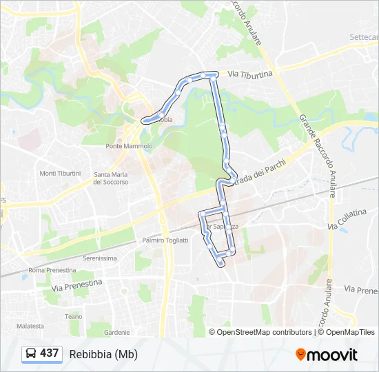 437 Bus Line Map