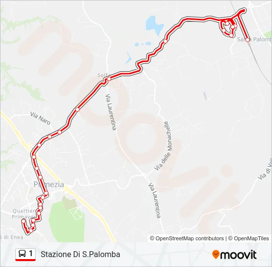 1 Bus Line Map