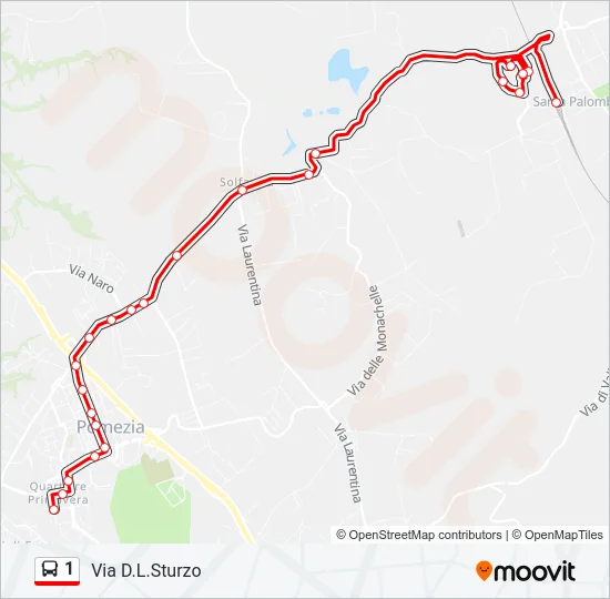 1 Bus Line Map