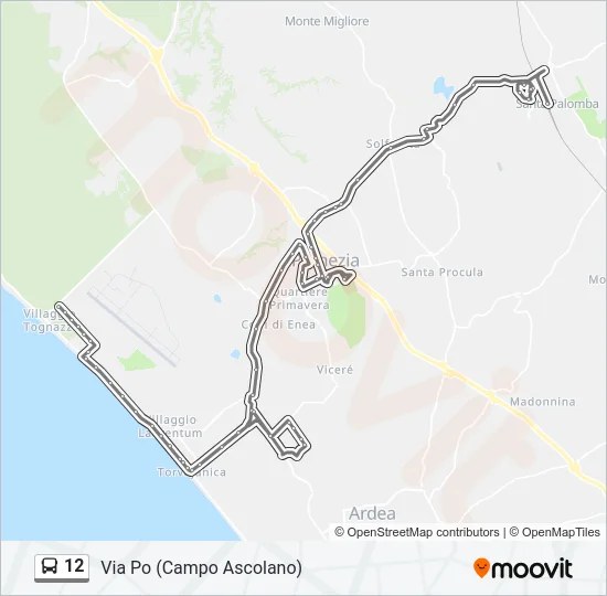 12 Bus Line Map